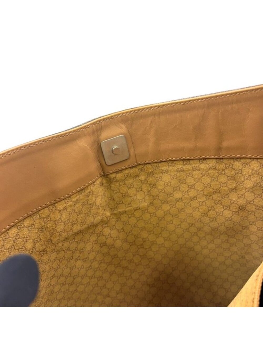 Gucci Leather Suede Brown Shoulder Bag Silver - Picture 6 of 15